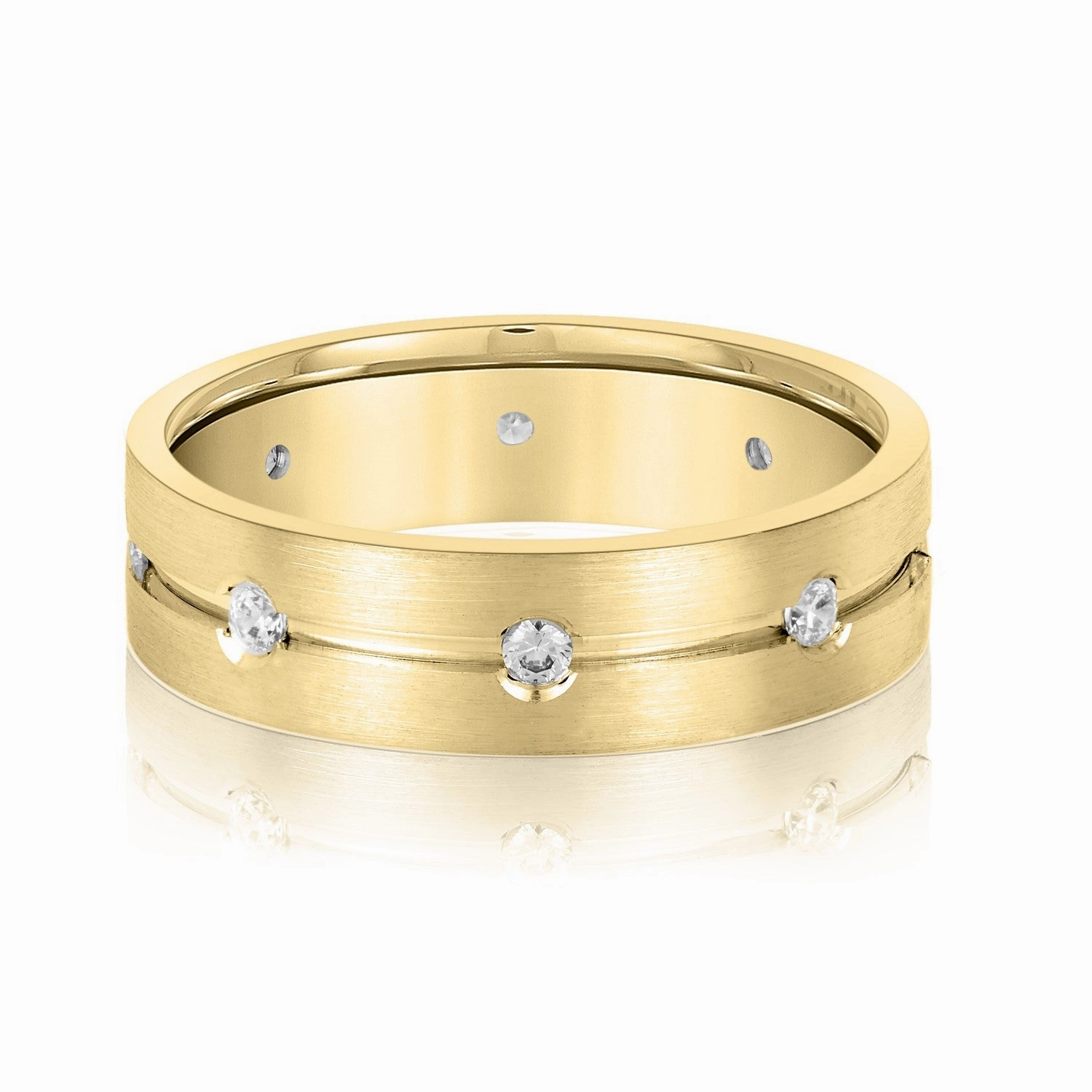 Central Groove Men's Diamond Wedding Band