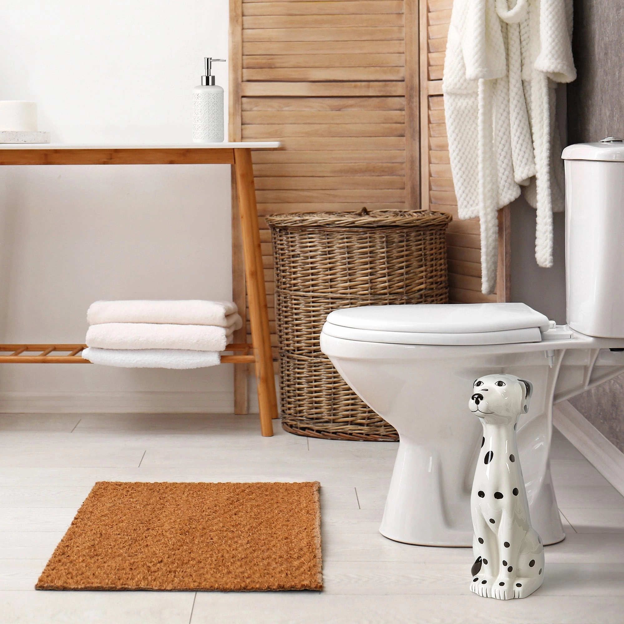 Ceramic Animal Toilet Brush Holder with Brush