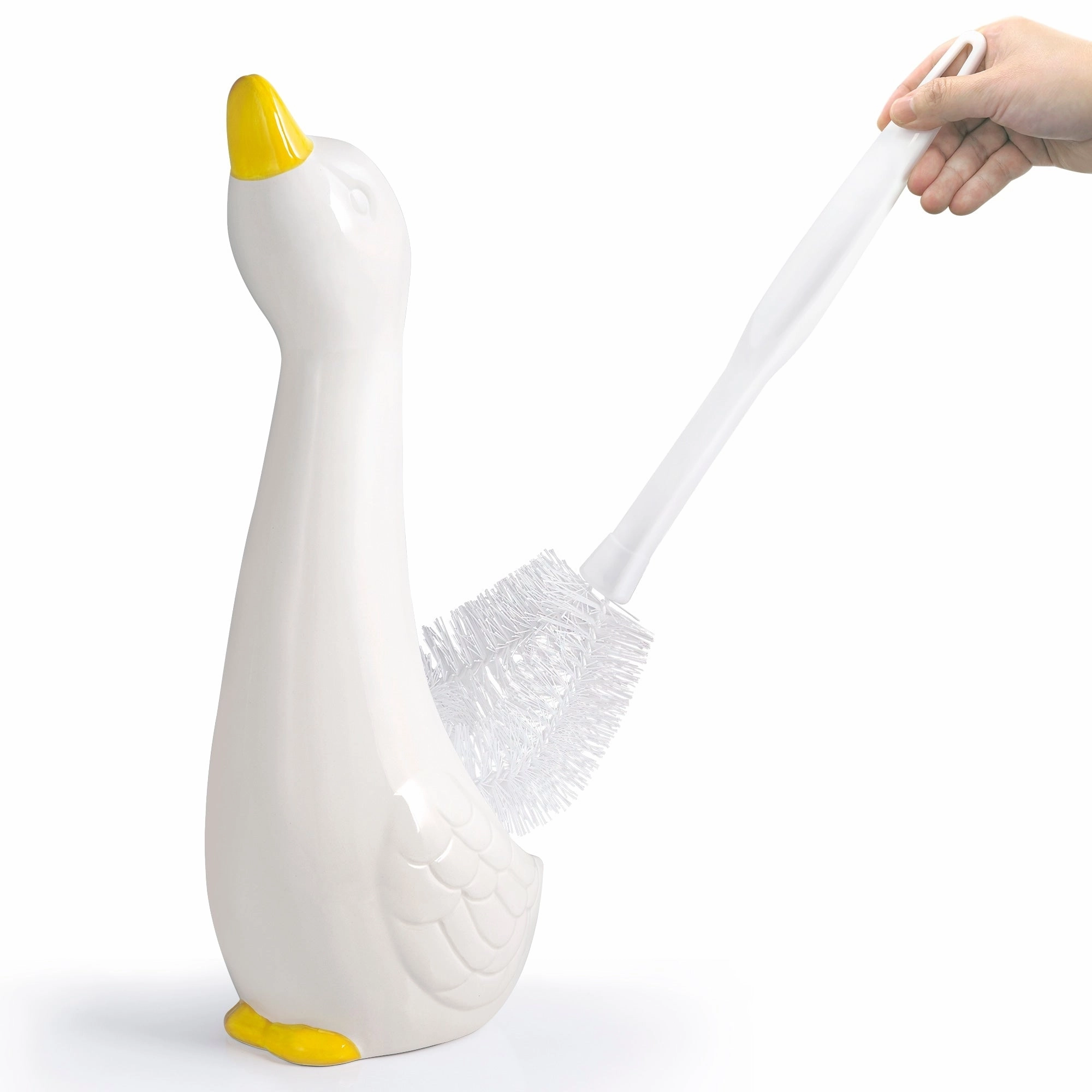 Ceramic Animal Toilet Brush Holder with Brush