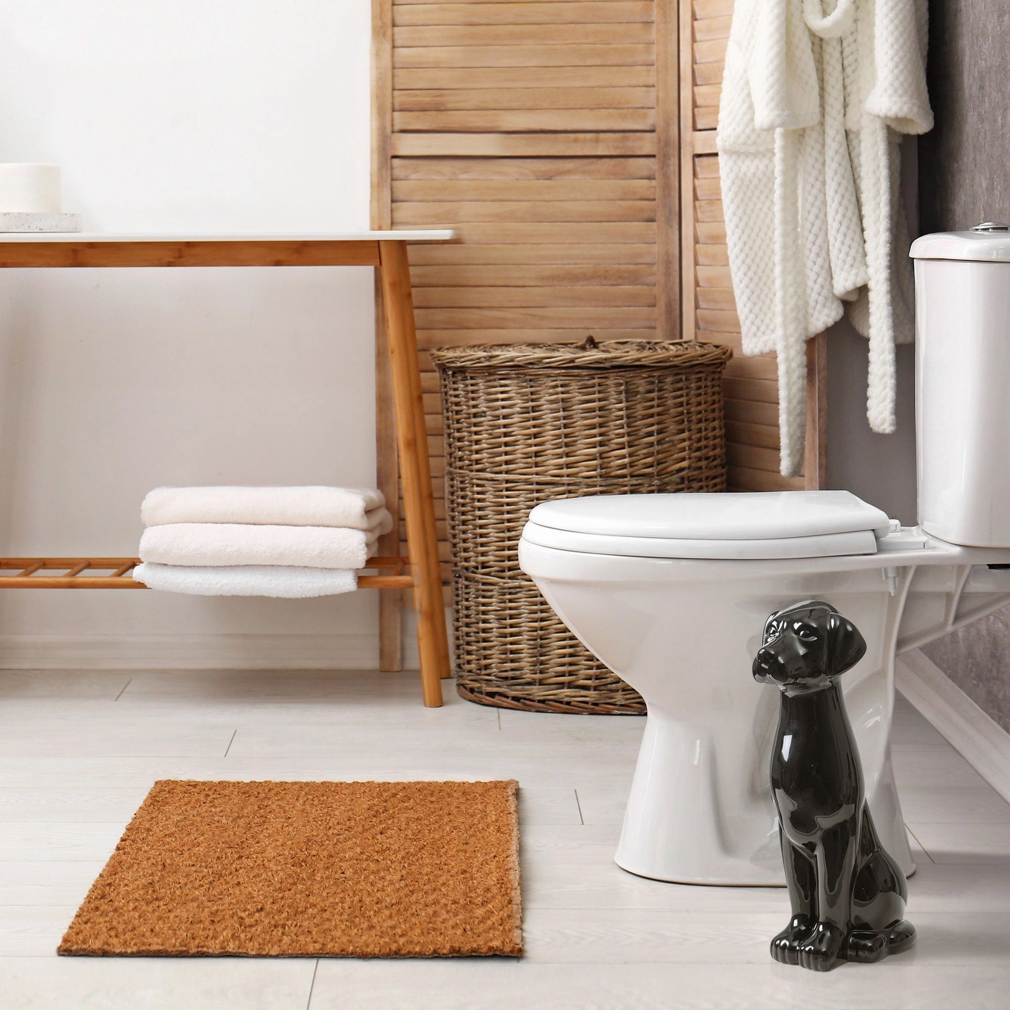 Ceramic Animal Toilet Brush Holder with Brush