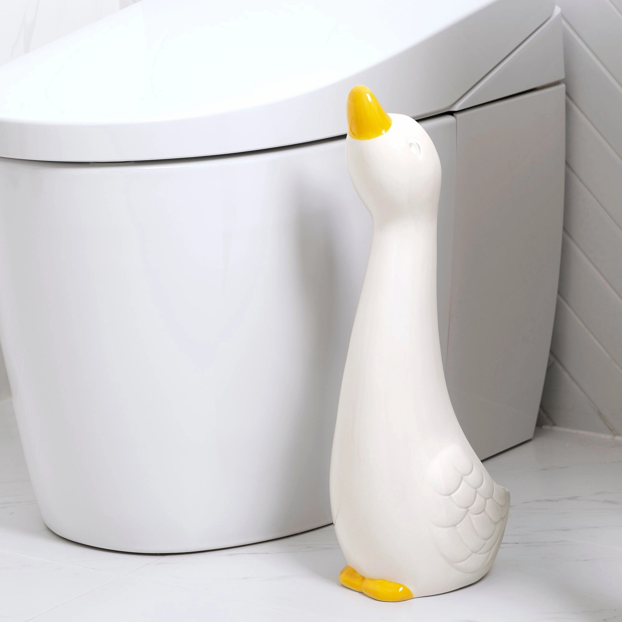 Ceramic Animal Toilet Brush Holder with Brush