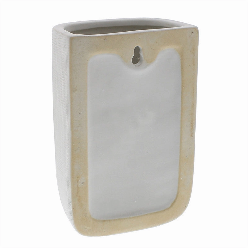 Ceramic Wall Pocket - Tall - White