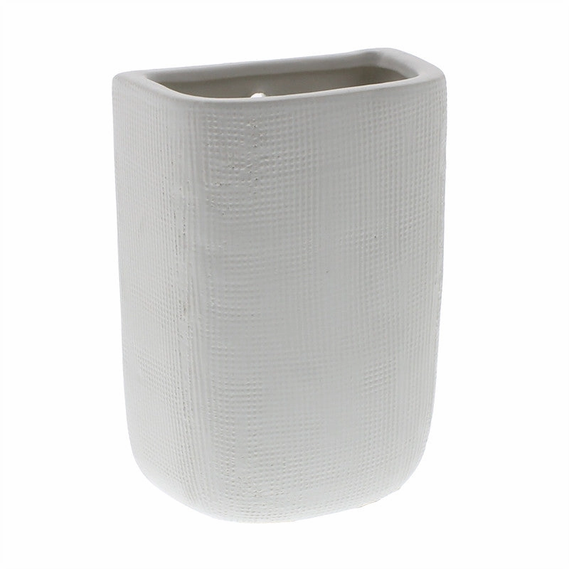 Ceramic Wall Pocket - Tall - White Vase,Ceramic Vase