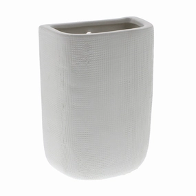 Ceramic Wall Pocket - Tall - White Vase,Ceramic Vase