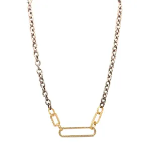 Chain Link Necklace with Pav Paperclip