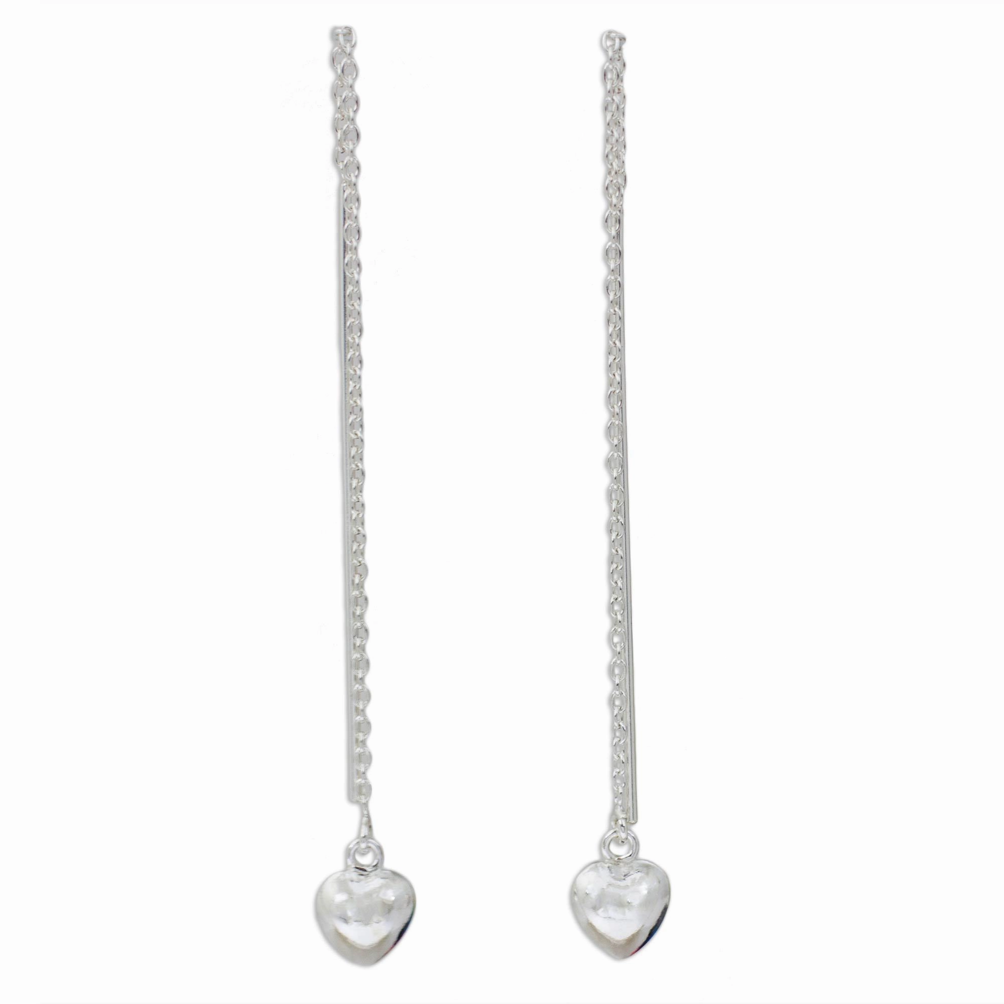 Chain of Love Sterling Silver Dangle Earrings