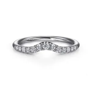 Chambery - Curved 14K White Gold French Pave Diamond Wedding Band - 0.25 ct