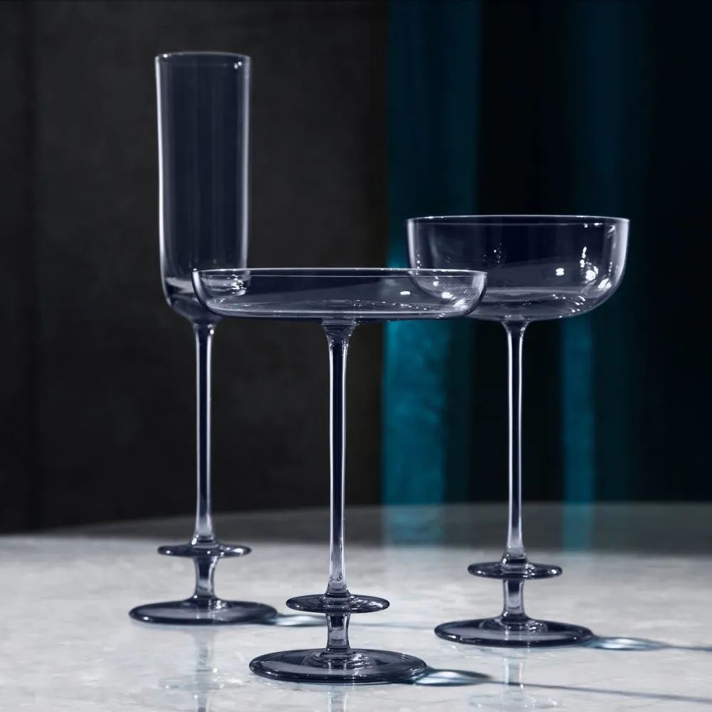 Champagne Theatre Flute, Set of 2, Midnight Blue