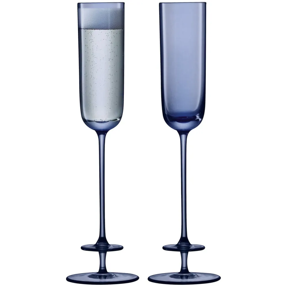 Champagne Theatre Flute, Set of 2, Midnight Blue ceramic platter, appetizer tray