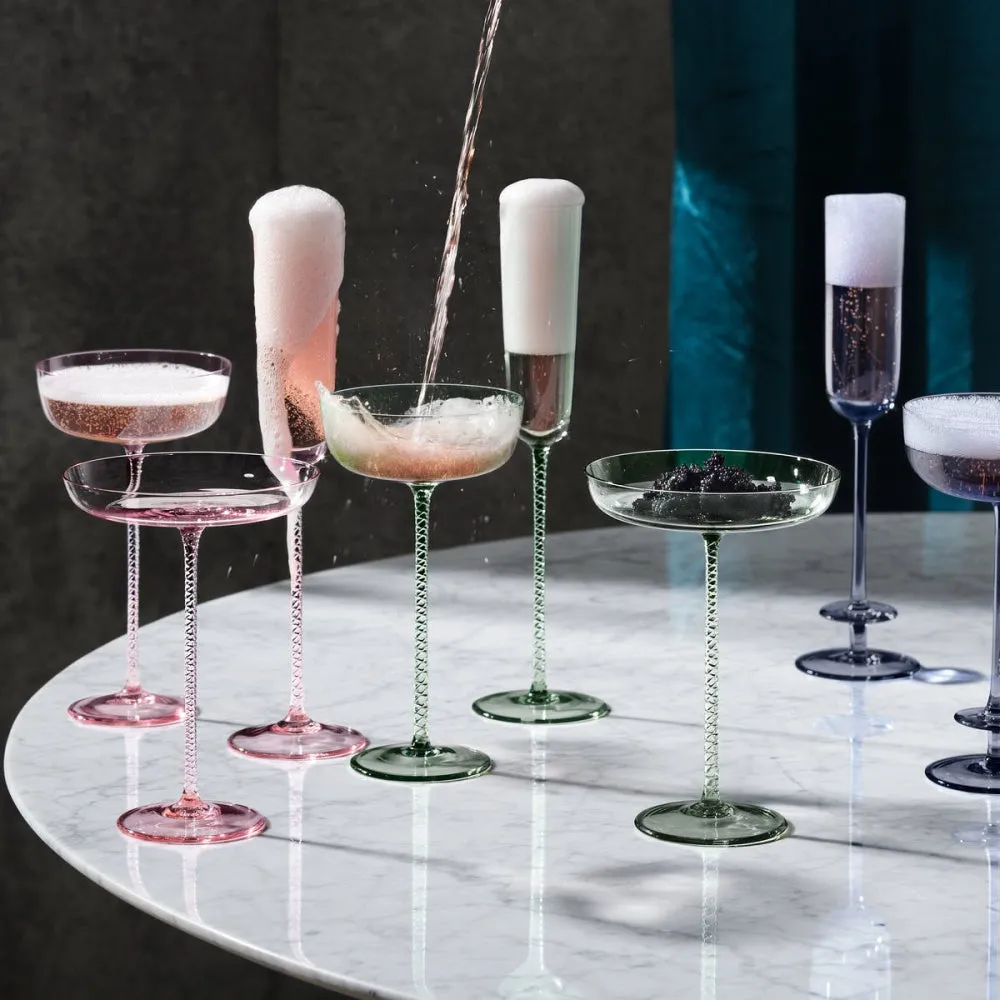 Champagne Theatre Set of 2 Saucers - 190ml; Smoke Grey
