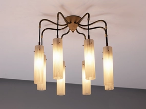 Chandelier in Brass and Glass Tubular Shades Knife Set,Kitchen Knives