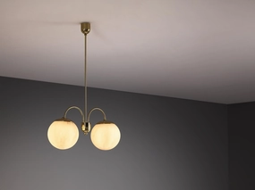 Chandelier with Pink Marbled Glass Spheres and Brass Knife Set,Kitchen Knives