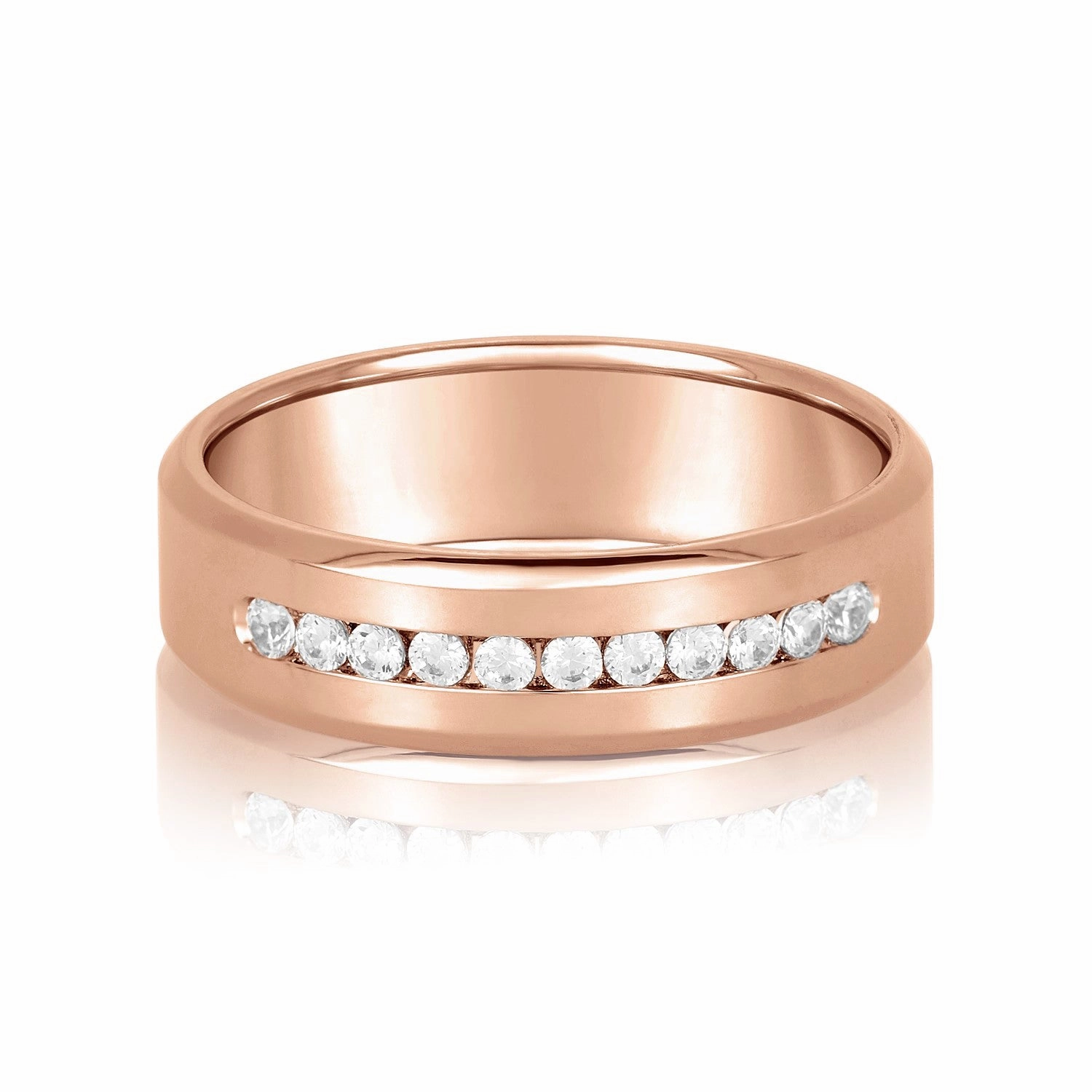 Channel Set Diamond Classic Men's Band