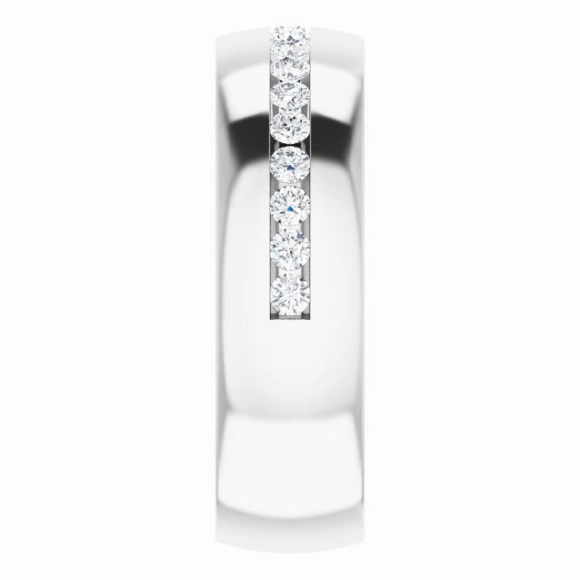 Channel Set Round Diamond Half Eternity Men's Band