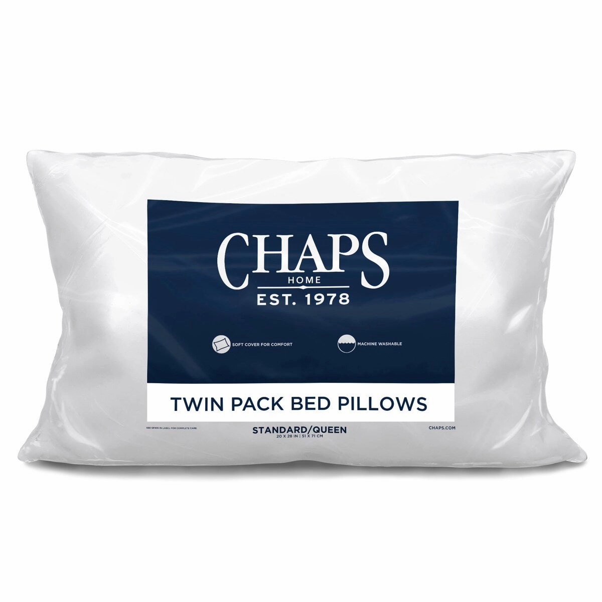 Chaps Eco-Smart Gel Twin Pack Pillow - White