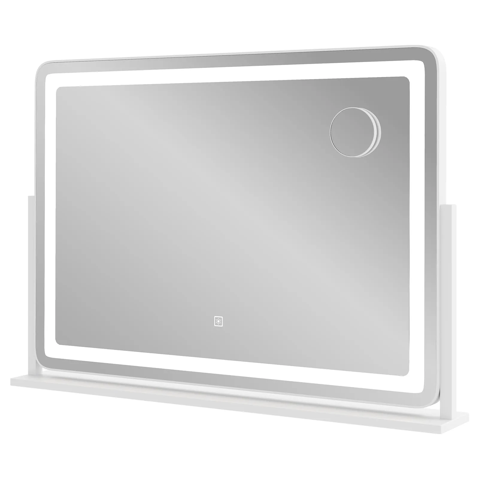 CHARMAID Vanity Mirror with Lights - 32'' x 22'' Large Lighted Vanity Makeup Mirror with 10X Magnify Mirror