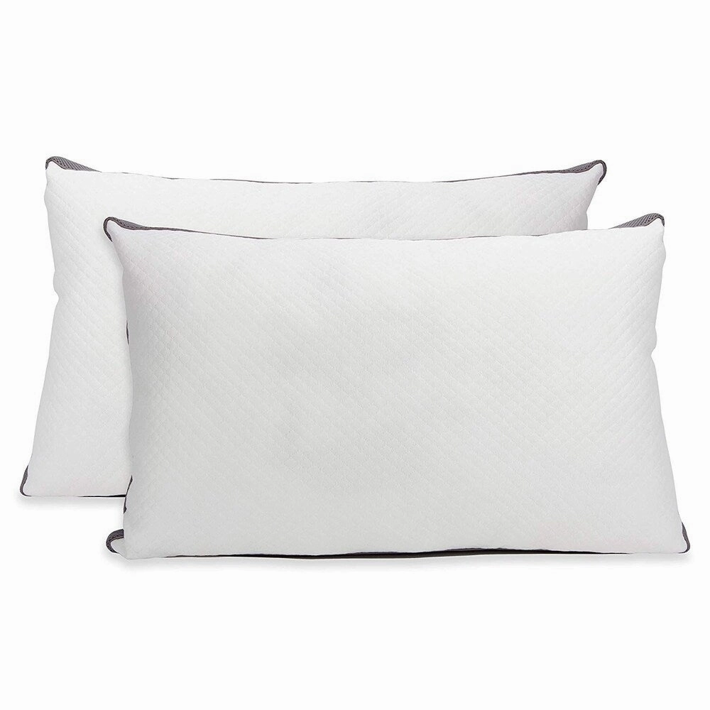 Cheer Collection Shredded Memory Foam Air Pillow with Gusset - White pillows,bed pillow,sleeping cushion