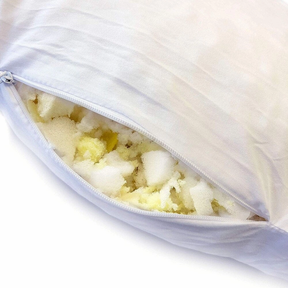 Cheer Collection Shredded Memory Foam Air Pillow with Gusset - White