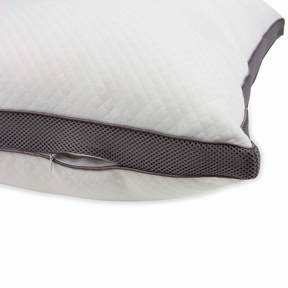 Cheer Collection Shredded Memory Foam Air Pillow with Gusset - White
