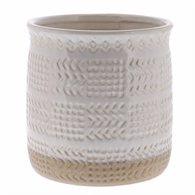 Cheyenne Cachepot, Ceramic - Med - White Vase,Ceramic Vase