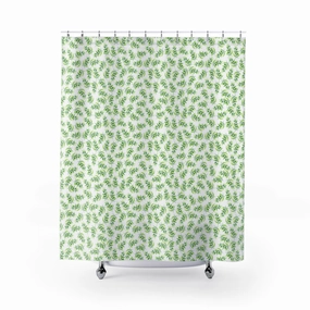 Christmas Shower Curtain | Beige Lime Green Leaves Lighting,Home Lighting