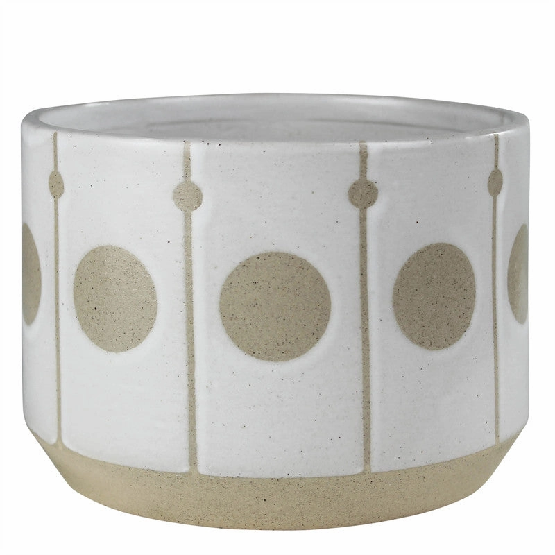 Cielo Cachepot with Circles, Ceramic - Lrg