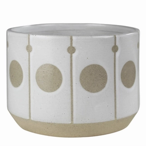 Cielo Cachepot with Circles, Ceramic - Lrg Vase,Ceramic Vase