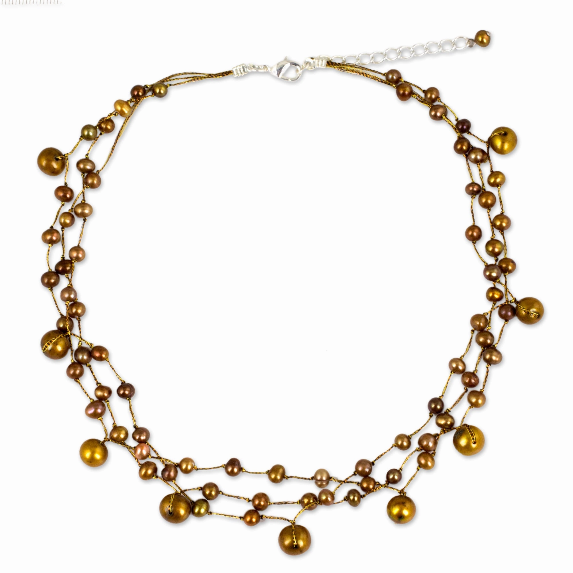 Cinnamon Glow Dyed Pearl Choker Necklace
