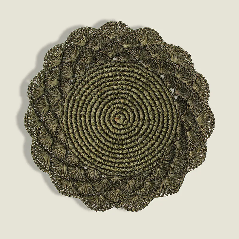Clara Set of 2 Woven Placemats, D39cm, Forest