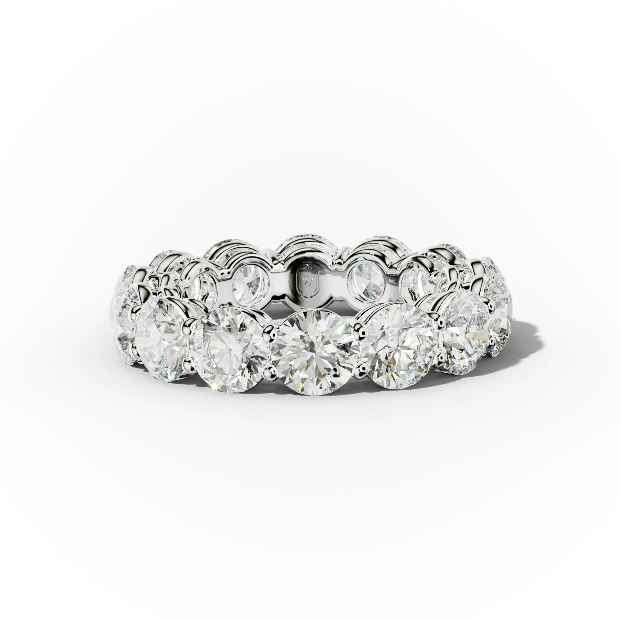 Classic 6.0 Carat Round Diamond Eternity Band Shared Prong
