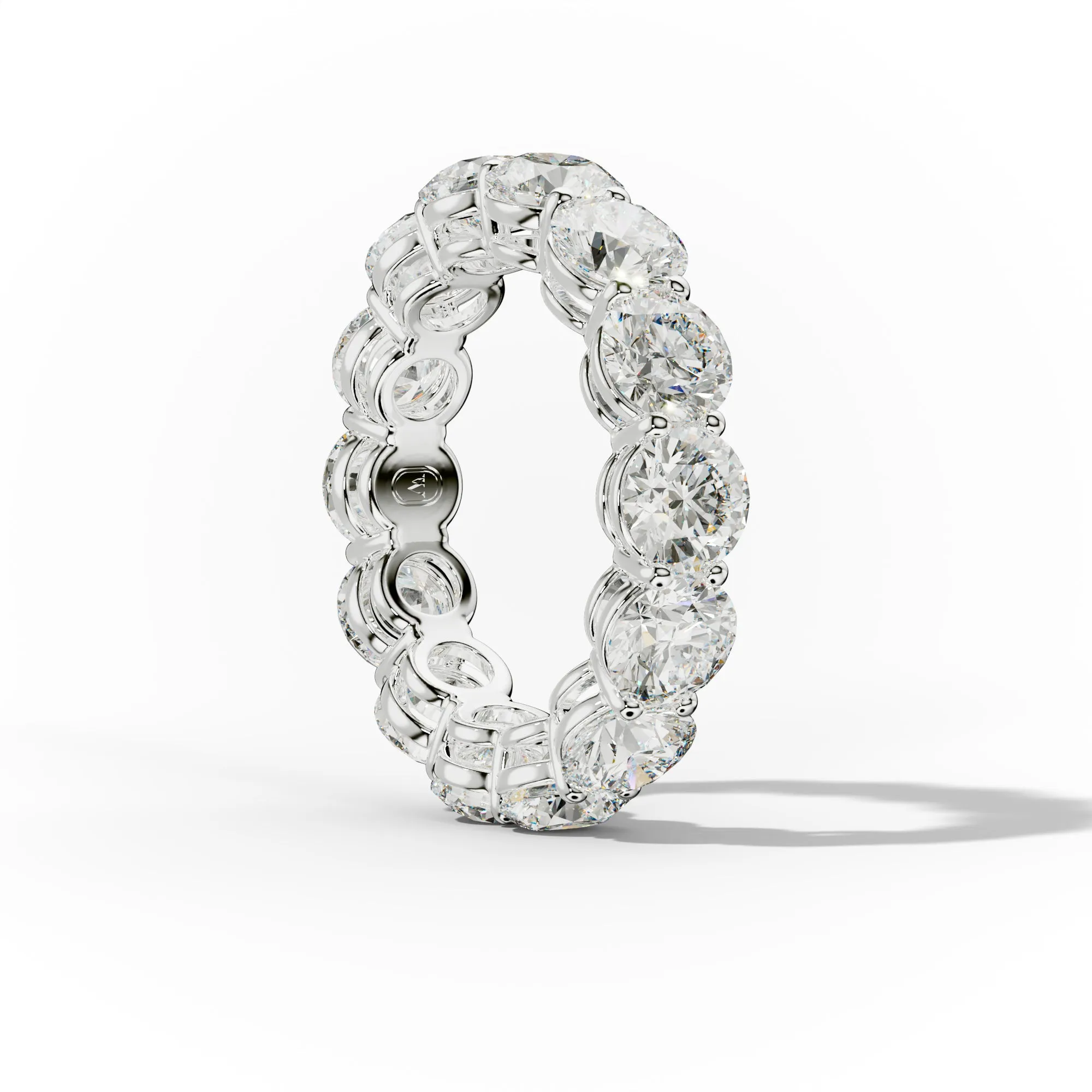 Classic 6.0 Carat Round Diamond Eternity Band Shared Prong
