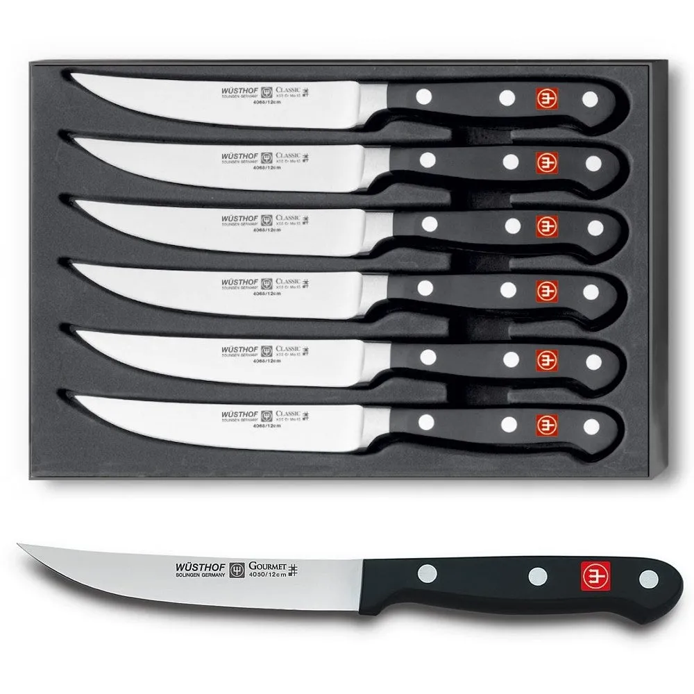 Classic Steak knife set 6 piece round coffee table, wooden coffee table