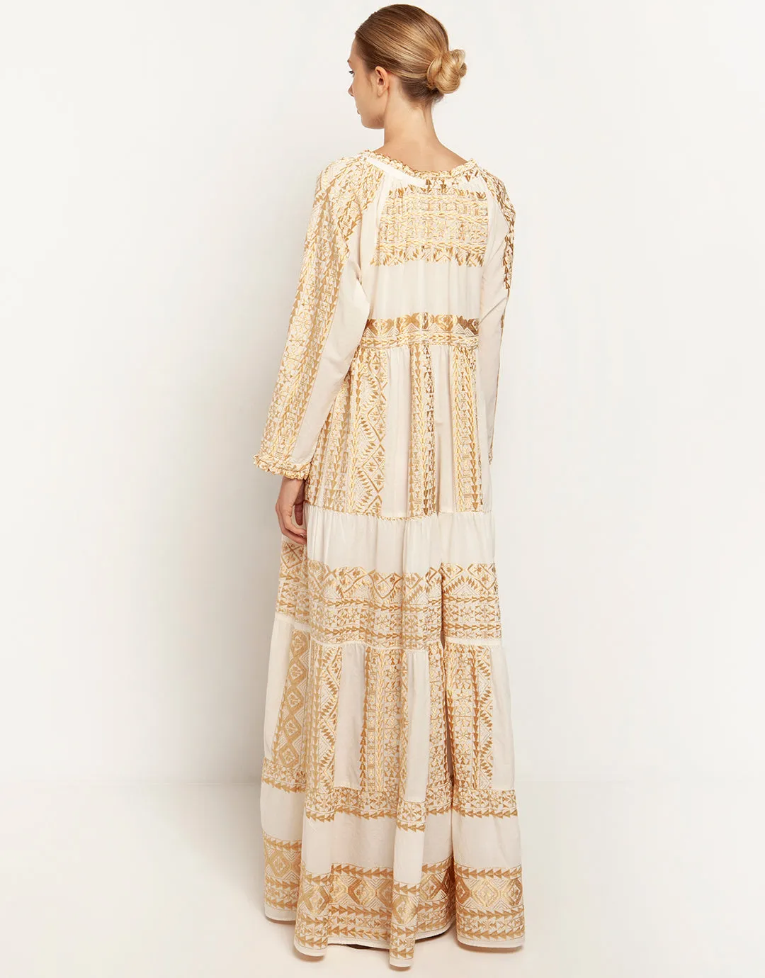 Classic Triangle Maxi Dress - Natural and Gold