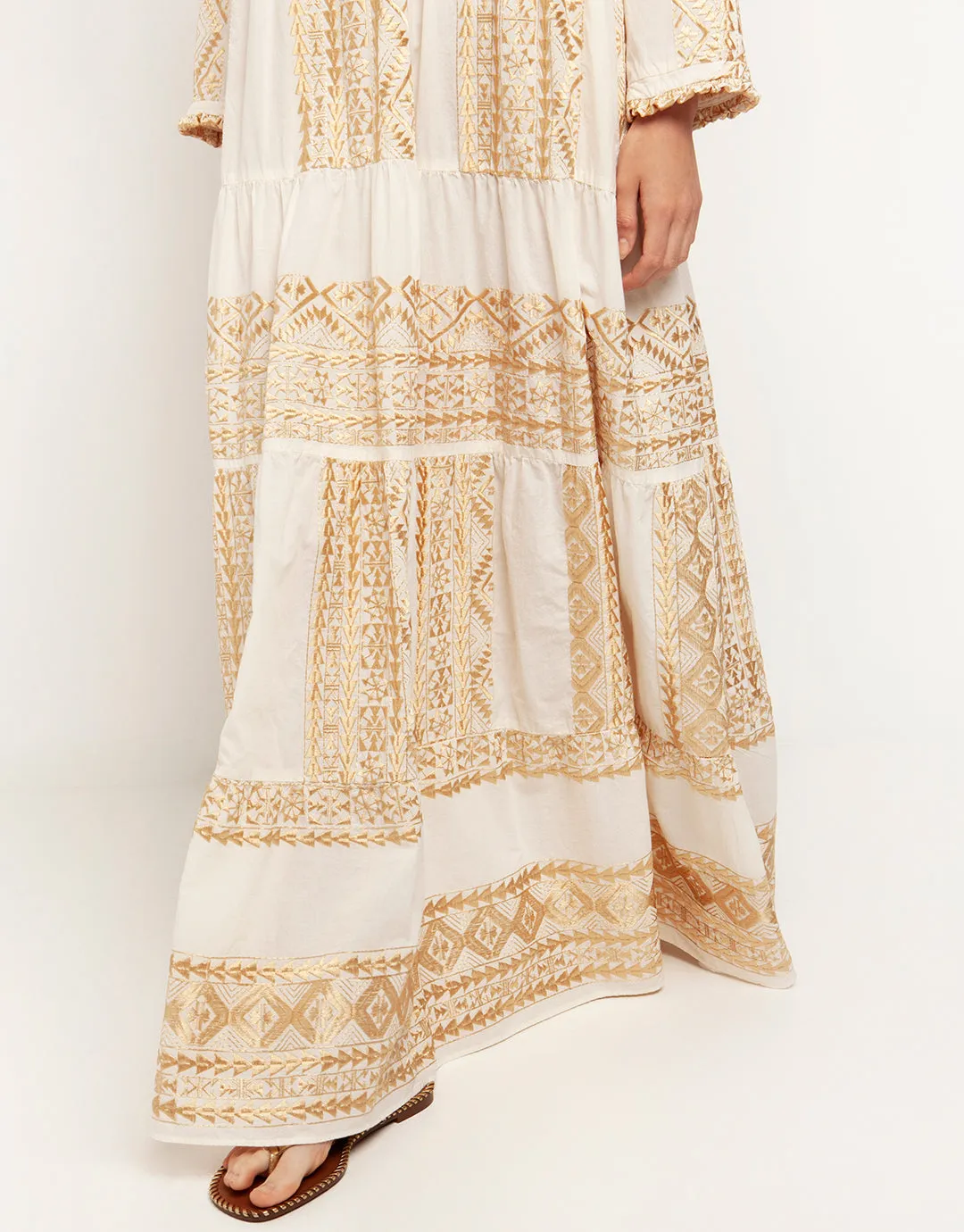 Classic Triangle Maxi Dress - Natural and Gold