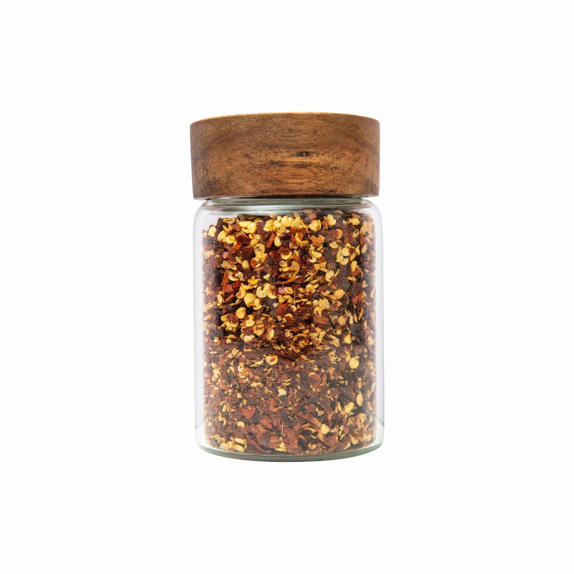 Clear 3-Tier Corner Shelf with 8x250ml Acacia Spice Jars