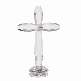 Clear Acrylic Standing Cross 7.5" Decorative Mirror,Home Decor Mirror