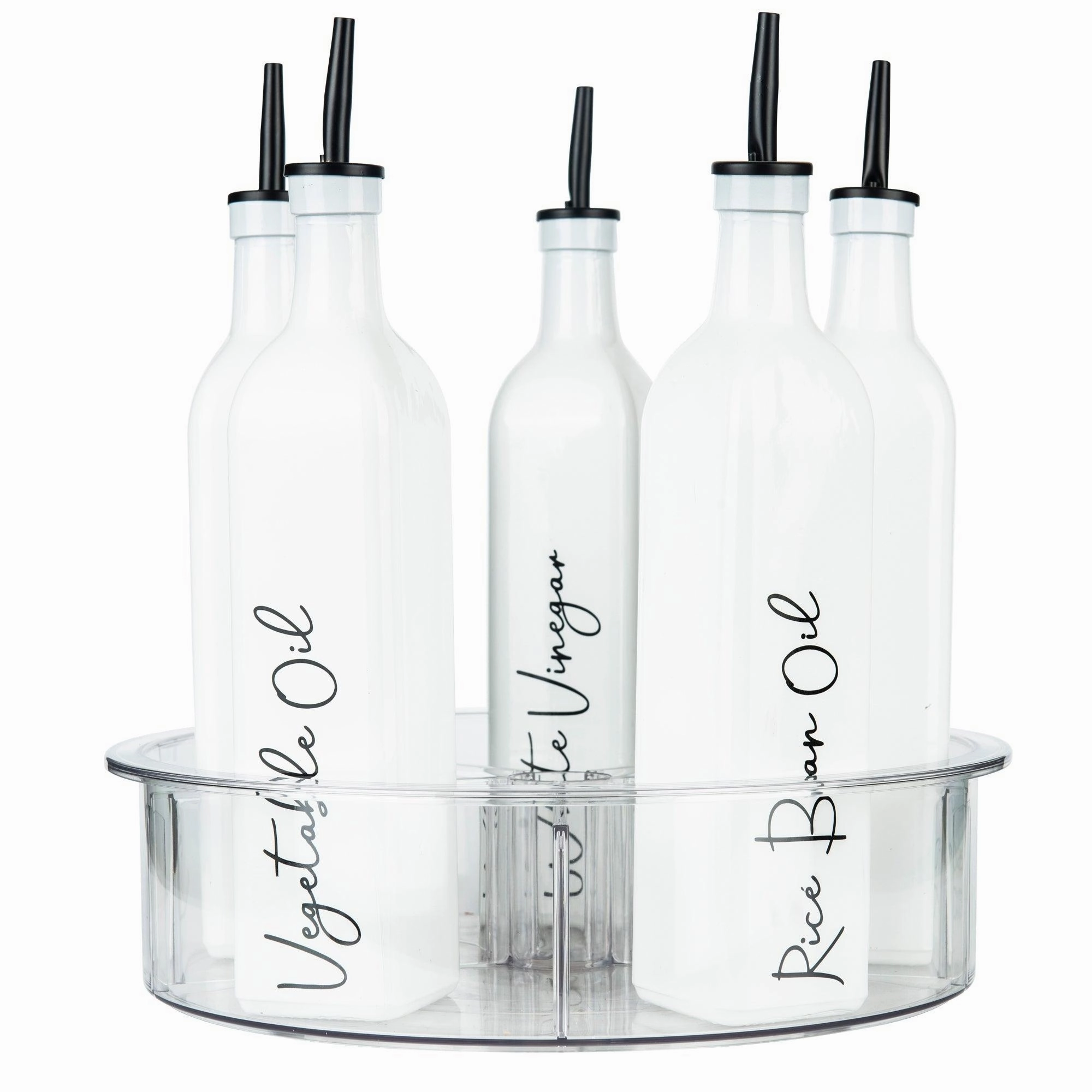 Clear Turntable Lazy Susan Tray with Dividers
