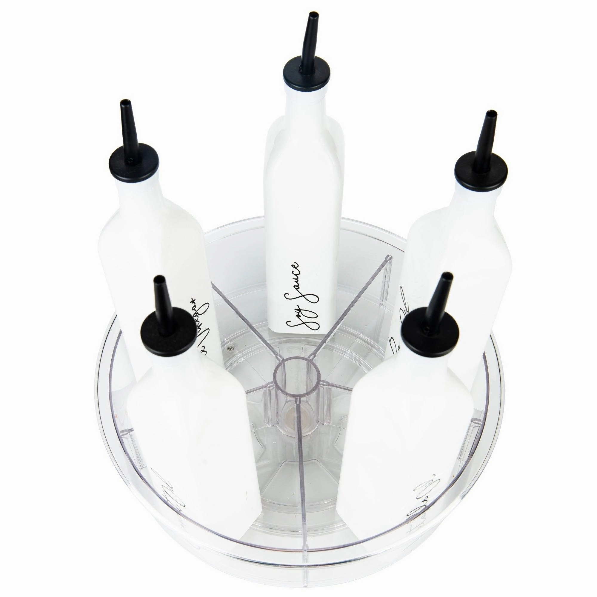 Clear Turntable Lazy Susan Tray with Dividers
