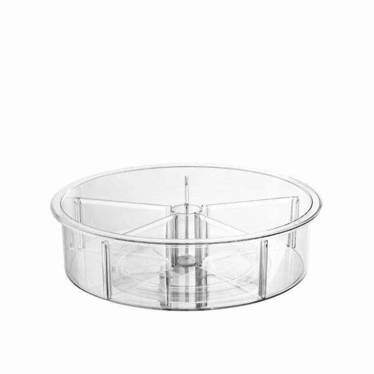 Clear Turntable Lazy Susan Tray with Dividers