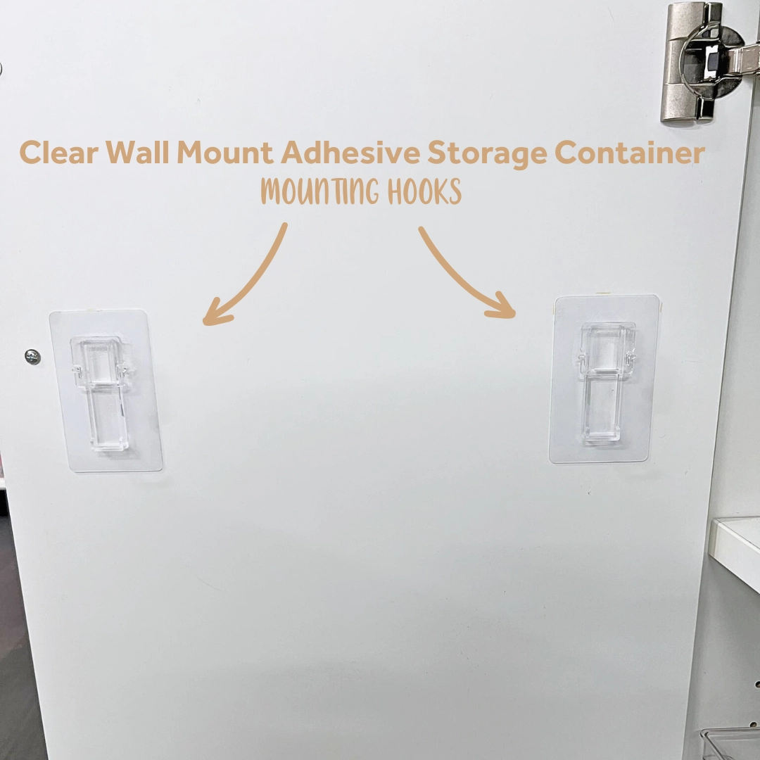 Clear Wall Mount Adhesive Storage Container - Wide