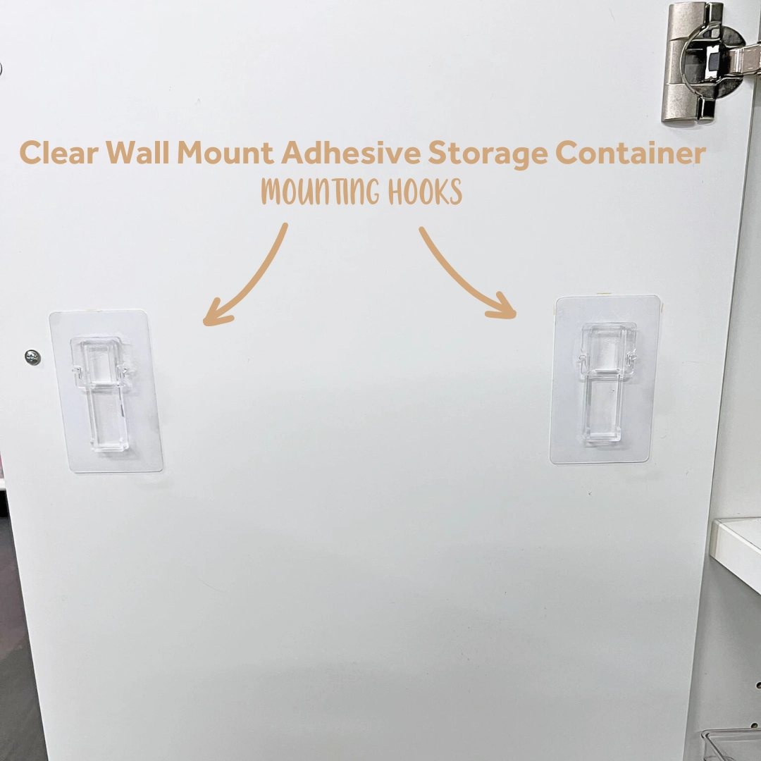 Clear Wall Mount Adhesive Storage Container - Wide With Dividers