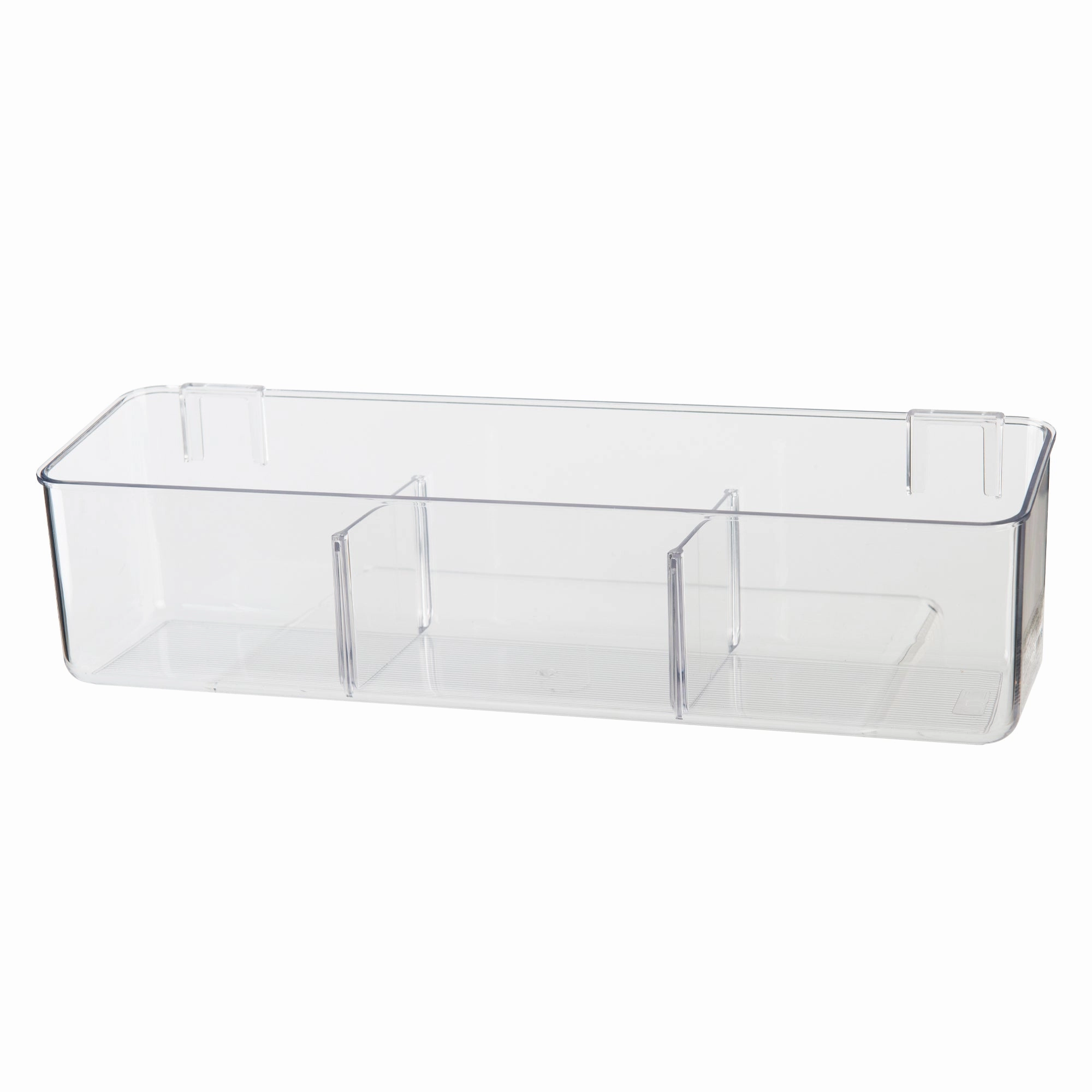 Clear Wall Mount Adhesive Storage Container - Wide With Dividers