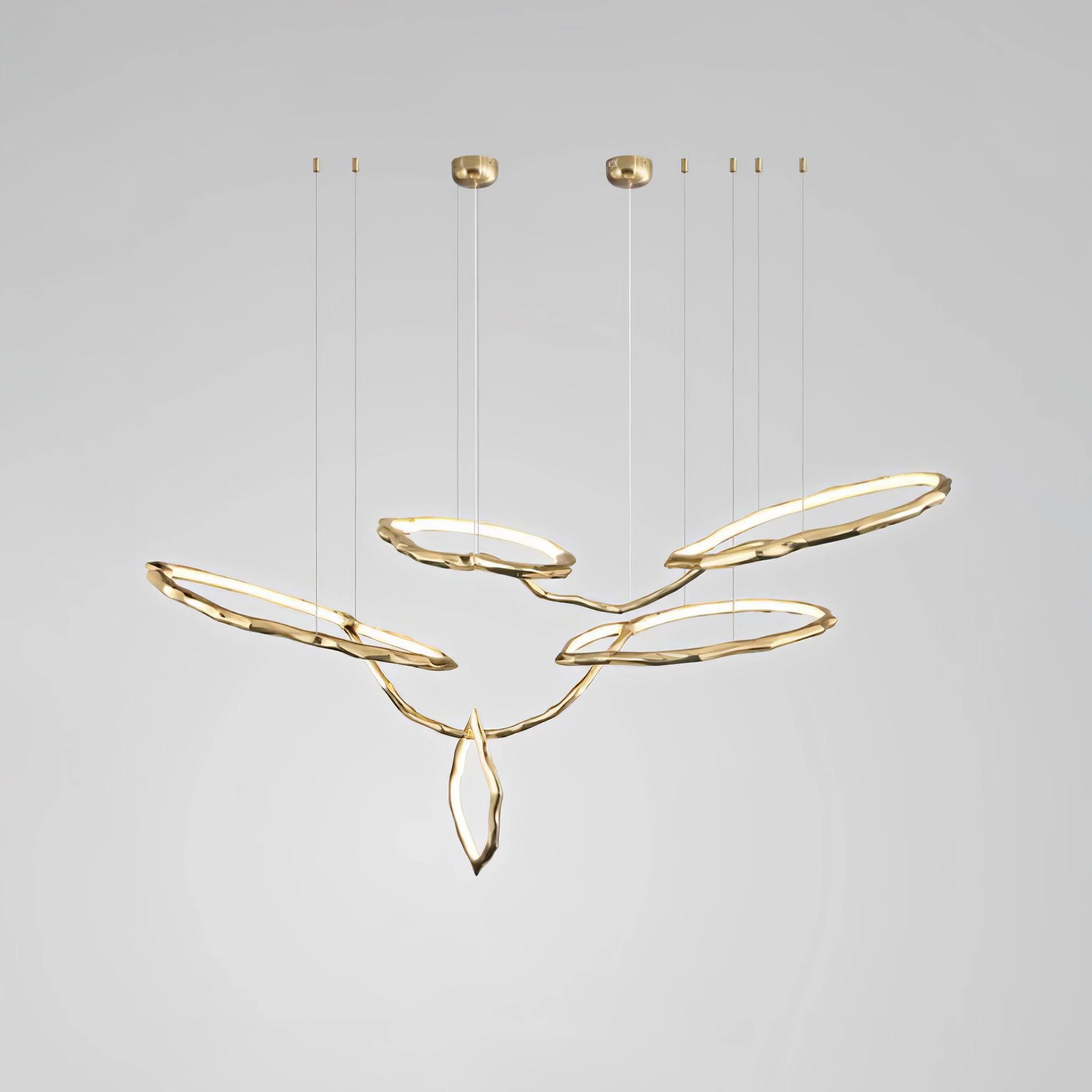 Cloud Rings Series Brass Chandelier