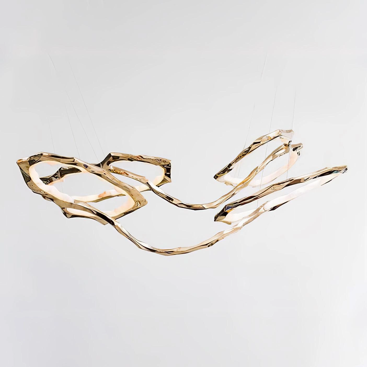 Cloud Rings Series Brass Chandelier