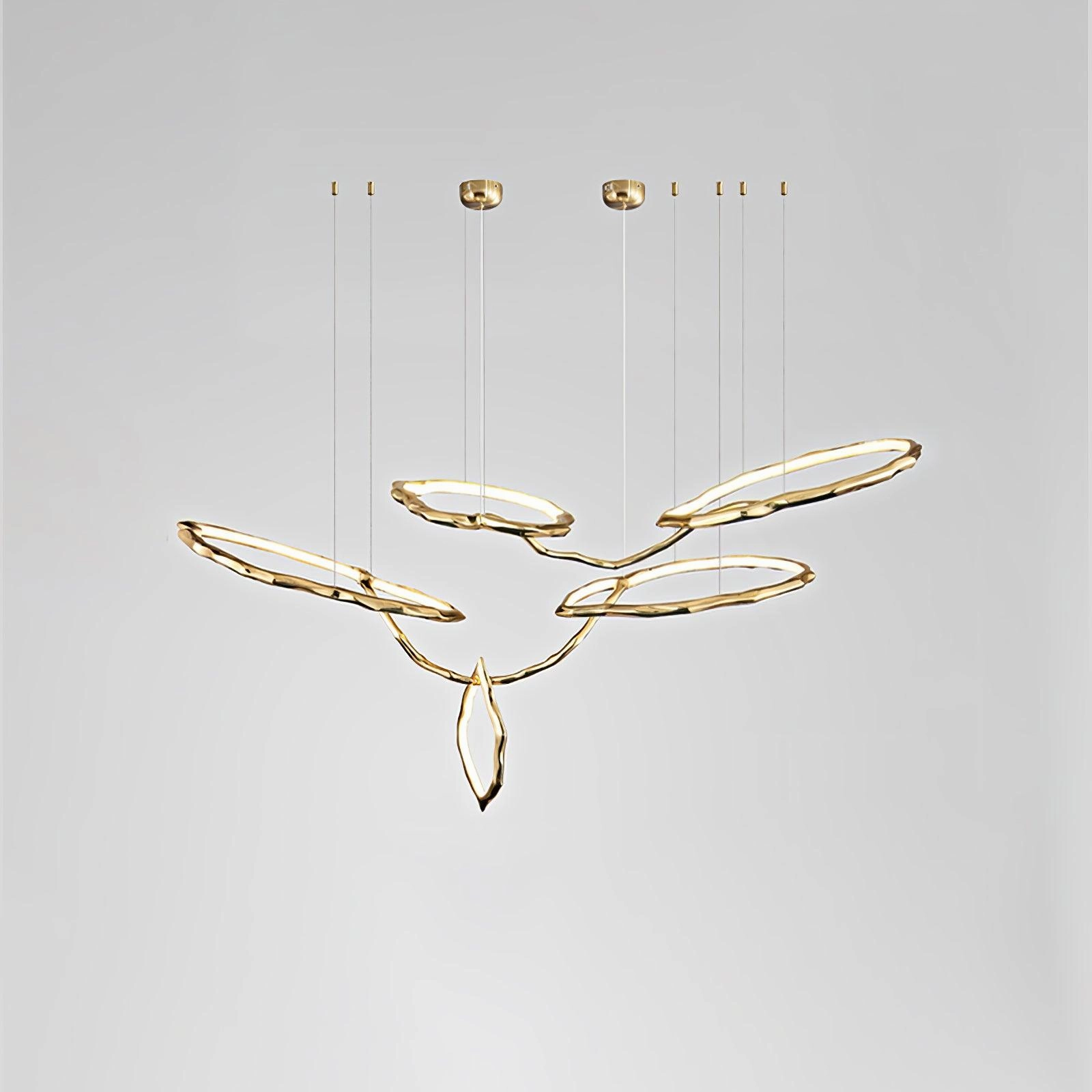 Cloud Rings Series Brass Chandelier