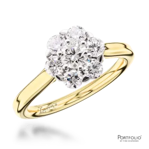 Cluster 0.16ct Diamond Yellow Gold/Platinum Ring