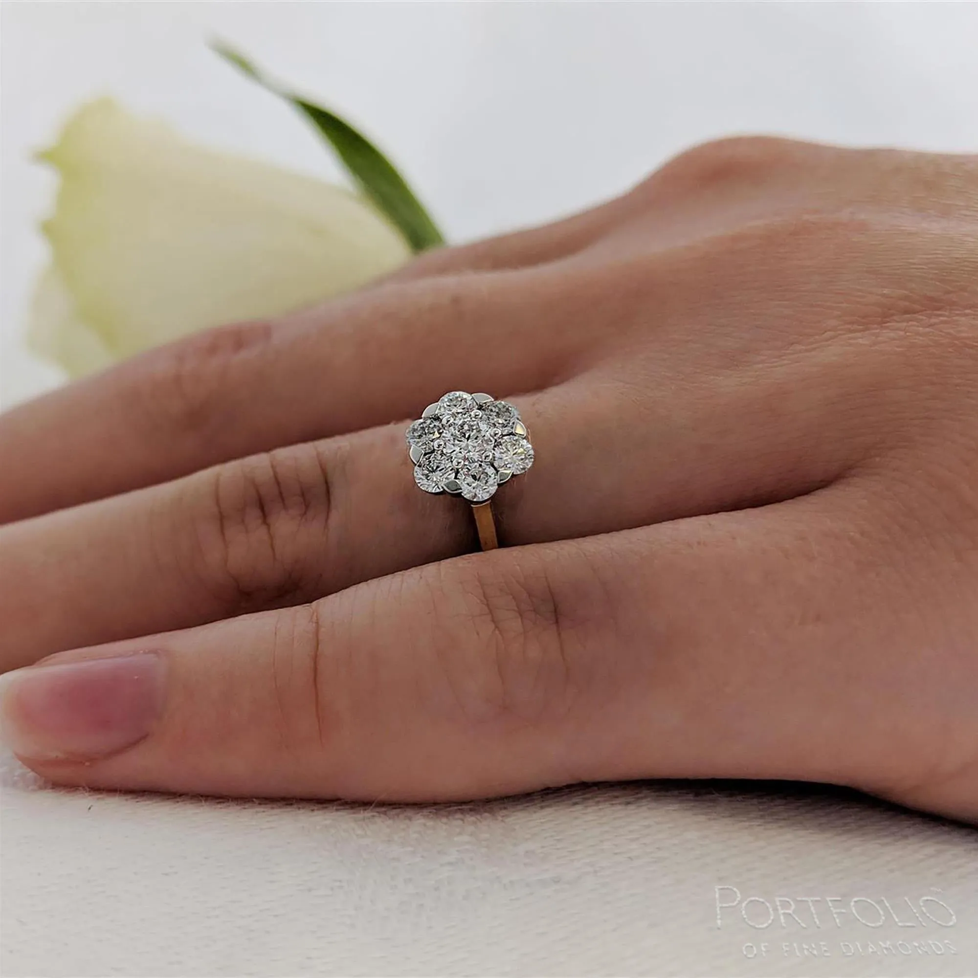 Cluster 0.16ct Diamond Yellow Gold/Platinum Ring
