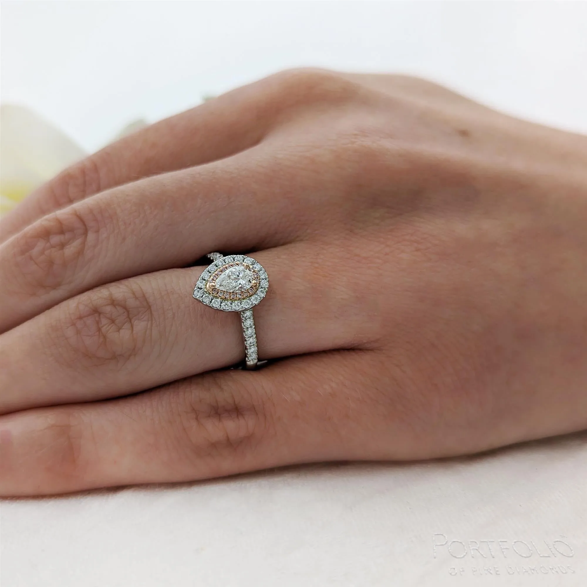 Cluster 0.31ct E SI1 Diamond Platinum/Rose Gold Ring