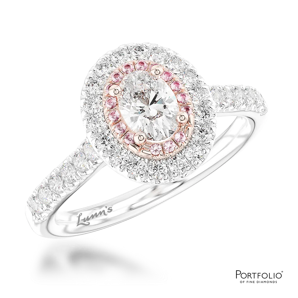 Cluster 0.32ct G SI1 Diamond Platinum/Rose Gold Ring