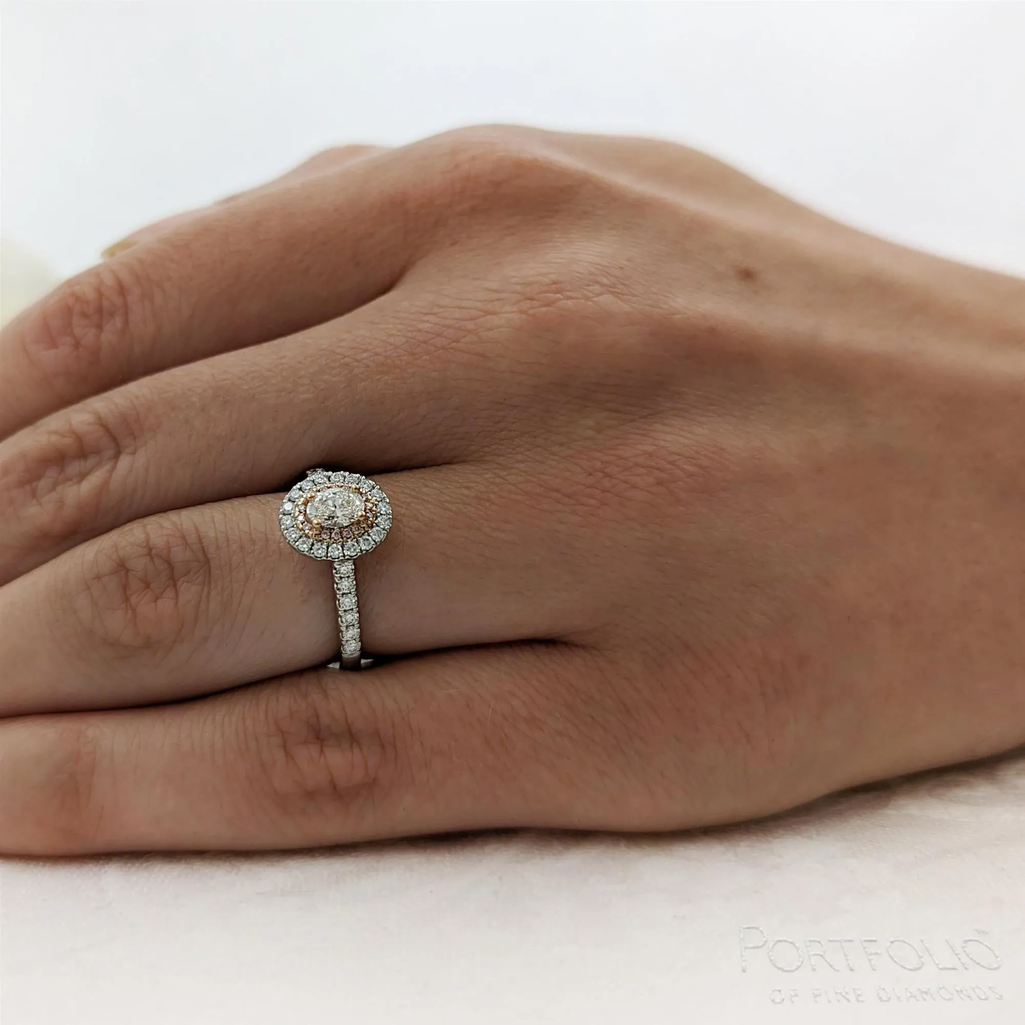 Cluster 0.32ct G SI1 Diamond Platinum/Rose Gold Ring